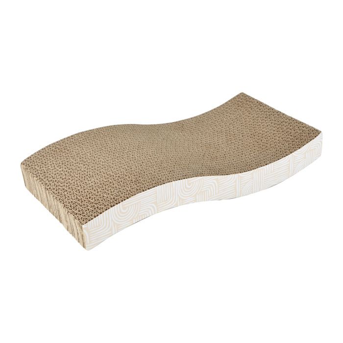 Griffoir Pour Chat En Carton Ondulé Avec Balle Et Clochette - Jouet Pliable, Idéal Pour L’entretien Des Griffes