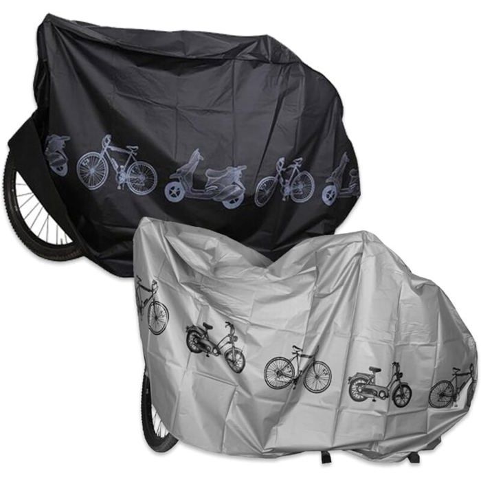 Lot de 2 housses de protection pour vélo - Étanche - Anti-poussière - Protection UV - Protection contre la pluie - Bâche de protect