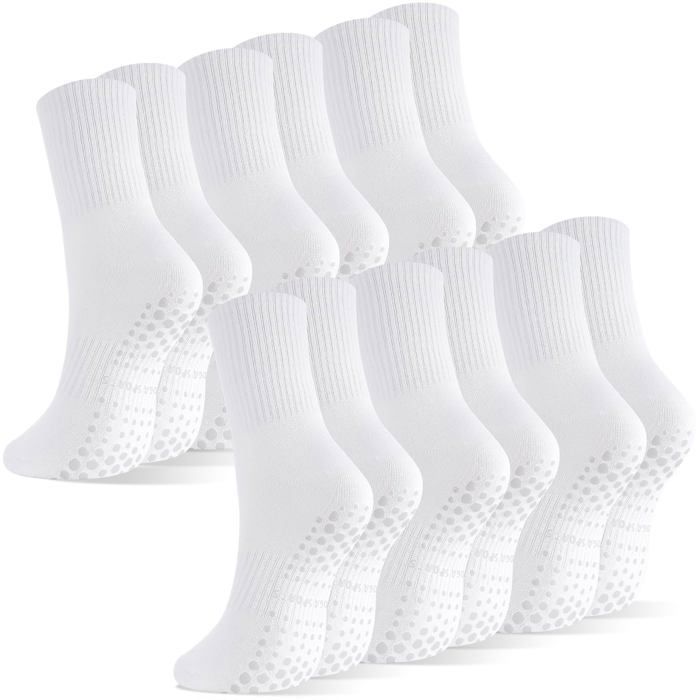 Chaussettes yoga/Pilates antidérapantes - 6 paires pointures UK 4-7 - Convient pour barre musculation