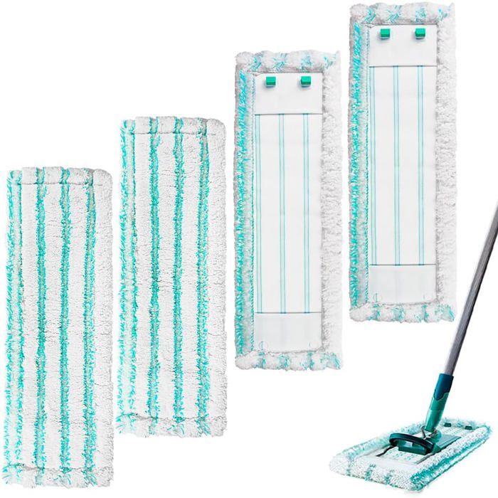 Lot de 4 serpillères pour Leifheit Profi XL Micro Duo/Cotton Plus Leifheit Serpillière housse de rechange