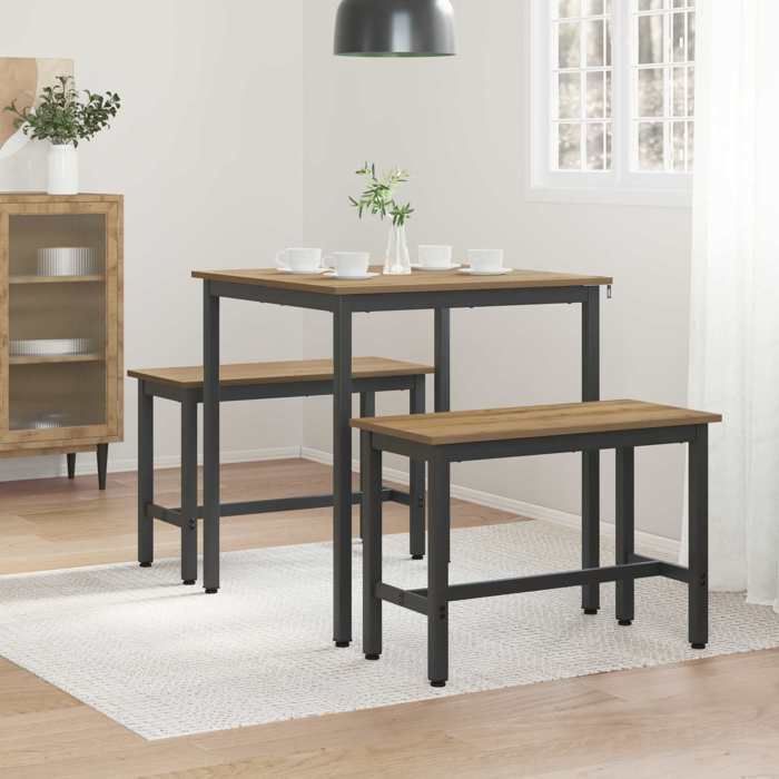 ShieldPro®Table cuisine(Rectangle)SOLOMONMarron Table de salle à manger - FAFA-TOP - Meuble de salon - / Table de repas MÉTAL 3299
