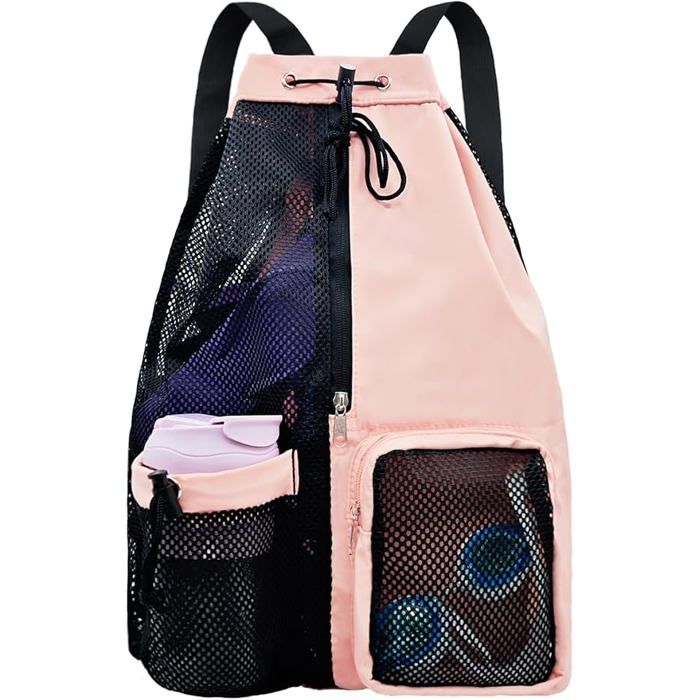 Sac de sport multifonctionnel compartiment latéral fitness natation voyage – Rose