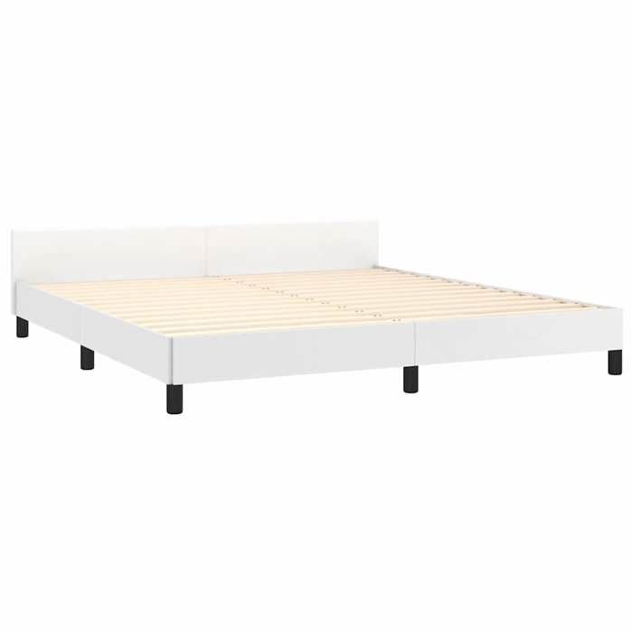 Structure de lit double(1 pc) - VIDAXL - Montage Facile - avec tête de lit - sans matelas - blanc 180x200 cm L2164
