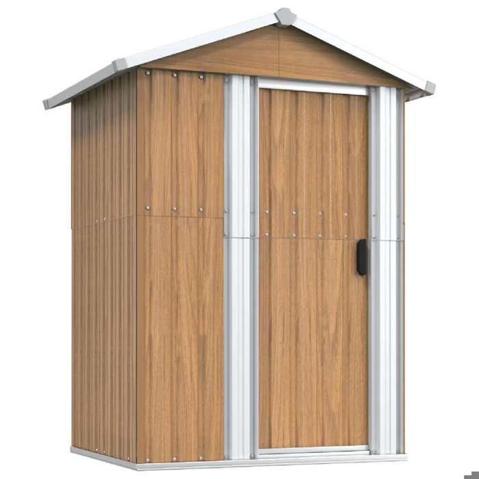 Brun Cabane Dextérieure - BKM - Abri de jardin marron 126 x 97 - 5 x 177 cm en acier galvanisé_0271599