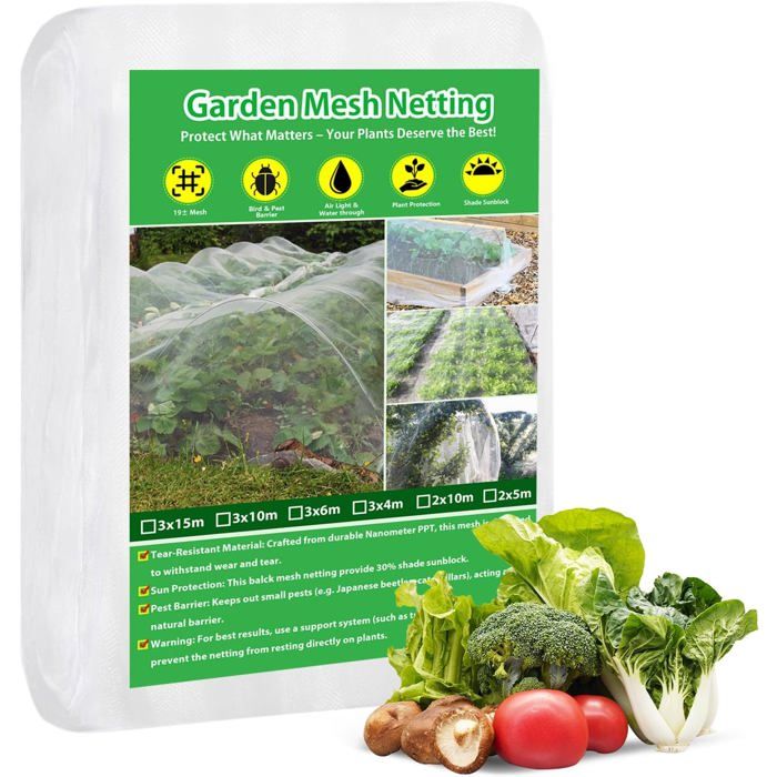 Filet de protection en maille ultra fine pour jardin 3x10m filet de protection pour oiseaux tunnels en polyéthylène plante insectes
