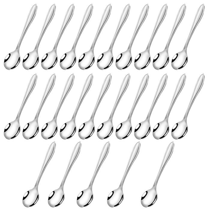 25 Mini Cuillères Café 95cm Inox Condiments Épices Sel Miel Dupcheliry