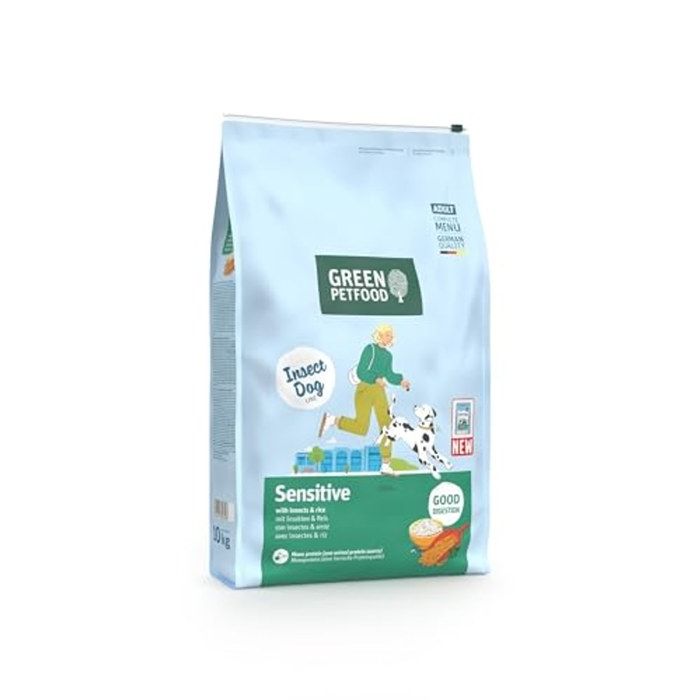 Croquettes pour chien - GREEN PETFOOD - Adulte 10 kg - 100 % protéine dinsectes - Sans céréales - Pour chiens sensibles