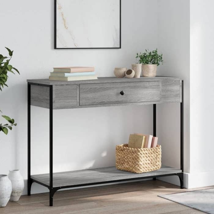 Console Meuble - vidaxl - Table d’Entrée (1 pc) - bois dingénierie - sonoma gris - 100 x 345 x 75 cm@oje40a