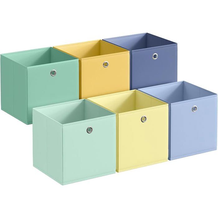 Boîte de Rangement Lot de 6 Inodore Panier Coffre Pliable Bac 30 x 30 x 30 cm en Multi coloré 4 30L x 30l x 30H cm