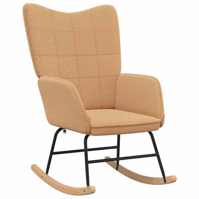 Fauteuil à bascule polyvalente - VIDAXL - Canapé du salon - Beige Tissu Sherpa 61x78x93.5 cm F5042