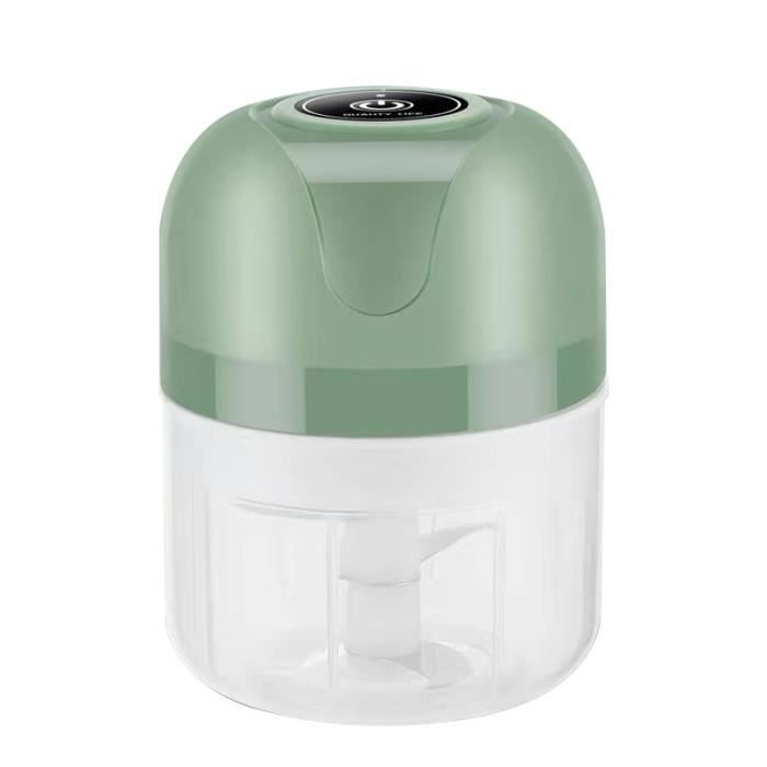 Hachoir Électrique Portable Sans Fil 300 Ml – Lame Inox, Recharge USB, Vert – Parfait Pour Ail, Légumes, Viande