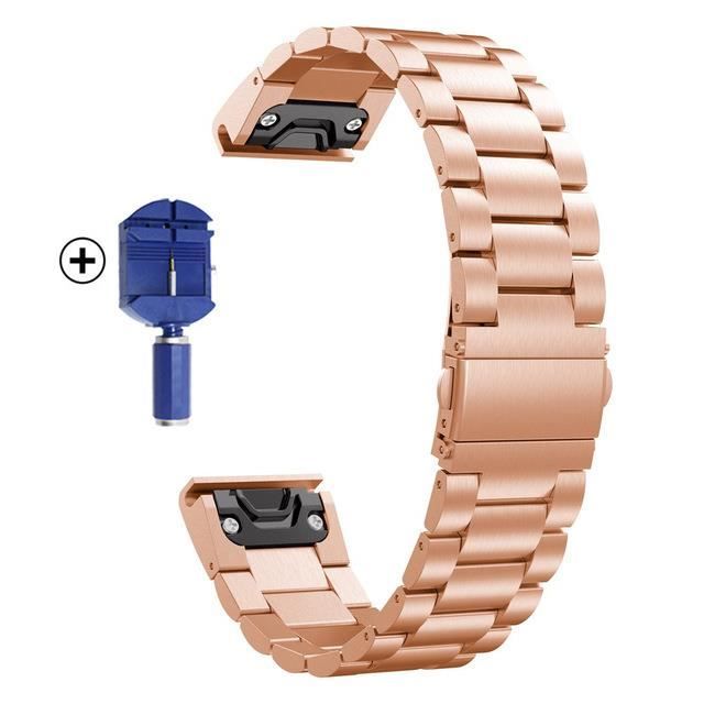 Or rose 26 mm Fenix 5X 5XPlus-Bracelets de montre intelligents en métal  pour Garmin Fenix, bracelets en acier - Cdiscount Téléphonie