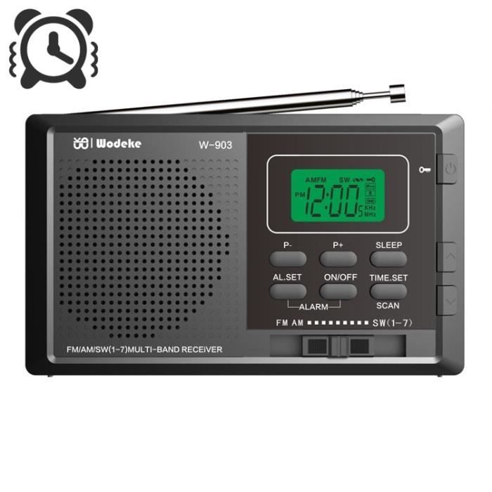 Mini réveil DSP Portable FM-AM-SW, Radio à ondes courtes avec écran LED