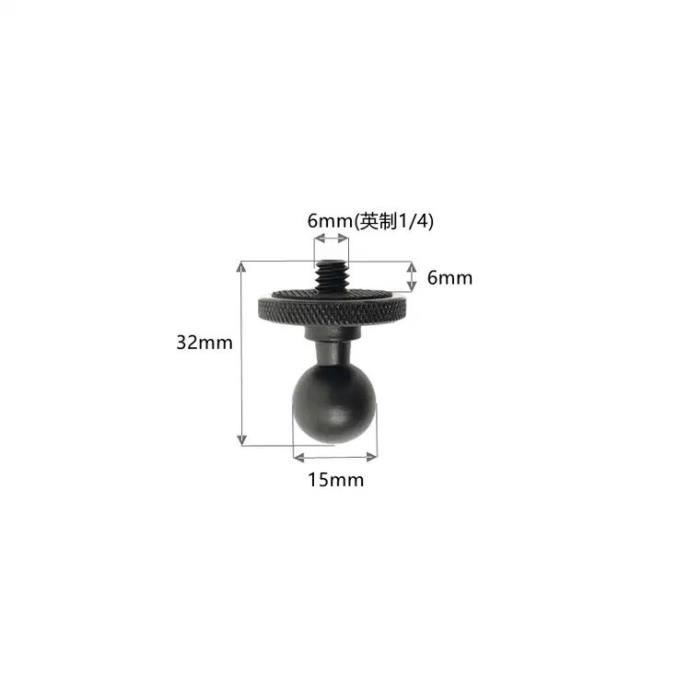 Convertisseur Tête Sphérique 17mm VGOL - Adaptateur 1/4 Pour Support Caméra, Téléphone, GPS Voiture