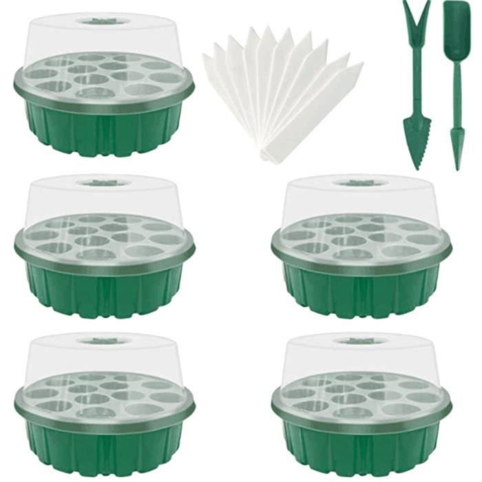 Artcome Lot De 10 Plateaux Démarrage Semences 60 Cellules - Kit Complet Avec Éjecteur Push-Up