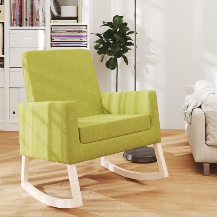 Atyhao Chaise à bascule Vert clair Tissu 106984