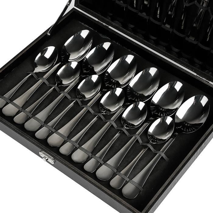 Menagere 24 pieces noir - Cdiscount