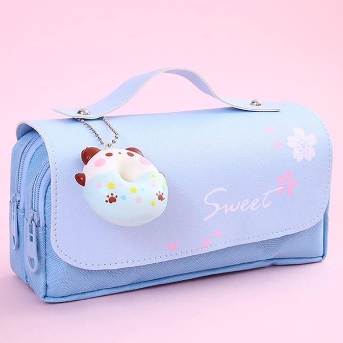 Trousse à Crayons Pop-up Multifonction Pour Enfants - Avec Taille-crayon, Emploi Du Temps, Verrou - Design Rose Cartoon