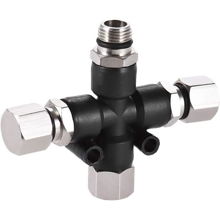 Collecteur/diviseur D'air 3 Voies 1/8 BSP Pour Aérographe - Réparateur De Tuyau, Robinets Argent