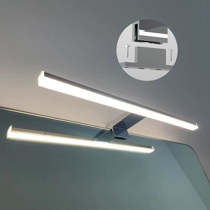 Lampe miroir LED Salle de Bain 40 cm Blanc Neutre 4000K Acier
