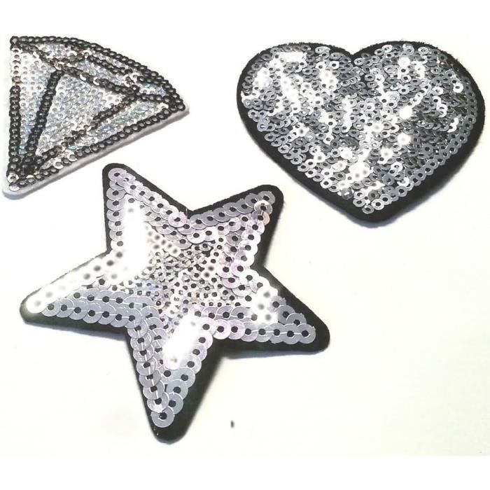 Écusson Brodé Patch Ecusson Thermocollant Paillettes 