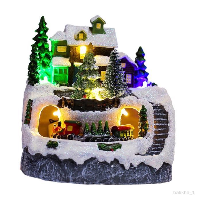La maison de village de Noël allume des figurines de cadeaux de fête