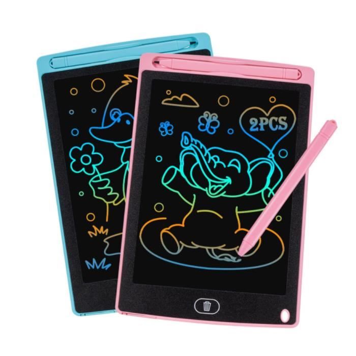 BLUESEABUY 2 Pack Tablette D'écriture LCD Colorée 8,5 Pouces
