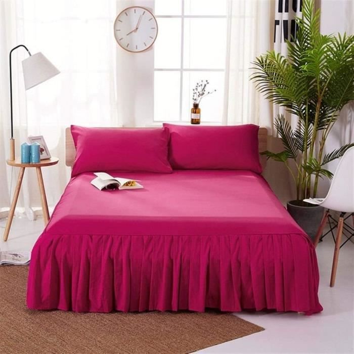 Jupe De Lit Olivias Heartland King - Bordeaux Uni, 78x80x16 Cm - NEUF