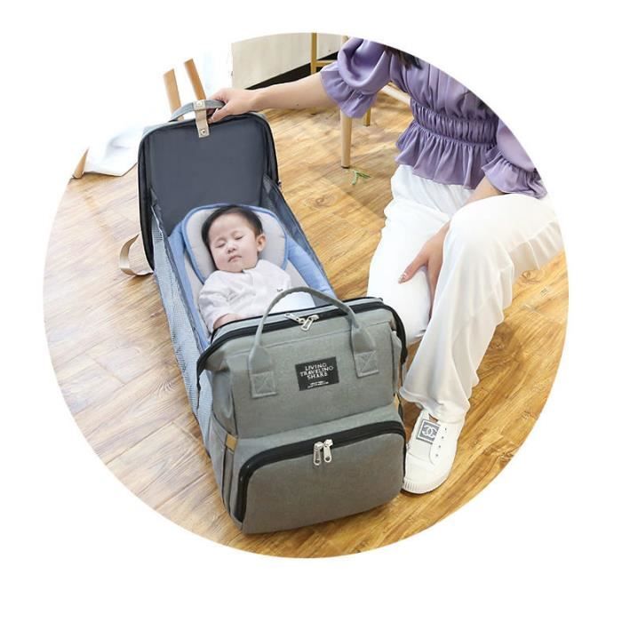 Generic Sac à couches pour bébé, sac à dos de lit pour maman, sac de  maternité pour poussette à prix pas cher