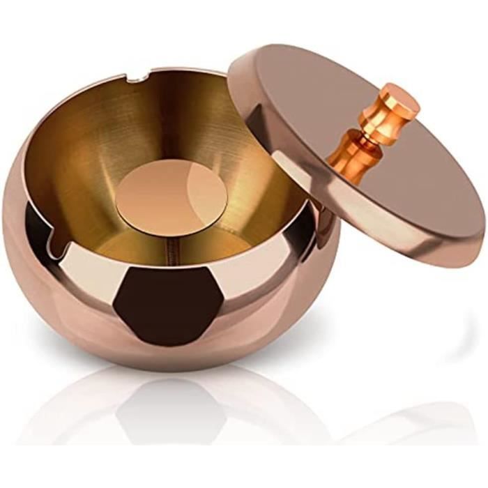 TWBEST Cendrier,Cendrier Avec Couvercle, Cendrier Inoxydable Noir