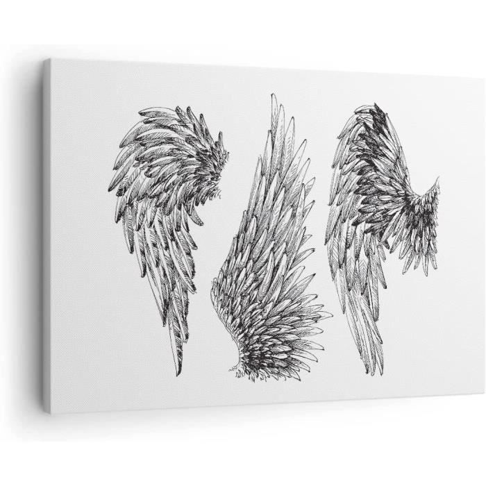 Artscope Lot Of 3 Impression Sur Toile - Bleu Or Aquarelle Fleurs Mur Art Toile Peinture Image Tableau Décoration Murale Pour Chambre Peintures à