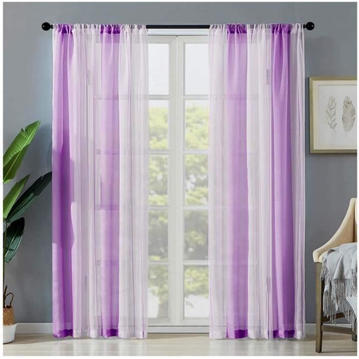 Rideau Voilage Gris Semi-Transparent - 1 Panneau 130x240 Cm - À Oeillets Pour Salon, Chambre, Baie Vitrée