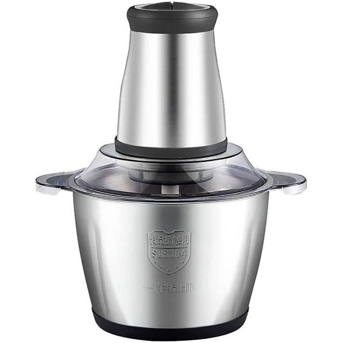Hachoir à Viande Électrique Puissant 250W - Bol Inox 2L Avec Lames Acier Inoxydable, 2 Vitesses Pour Viande, Noix & Légumes, Facile à Nettoyer (Vert)