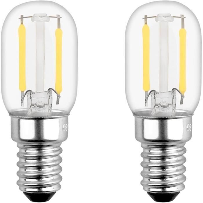 Ampoule Filament LED E14 2W pour Refrigerateur, T22, 200LM, Équivalent 15W  Incandescent, Blanc Froid 6000K, 230V, Petit LED A7 - Cdiscount Maison