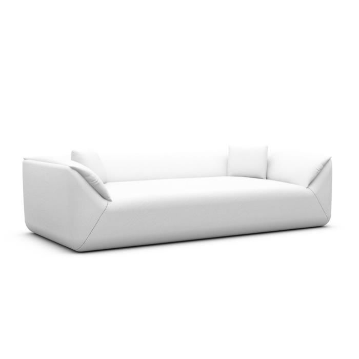 Canapé droit Blanc Cuir Luxe Confort