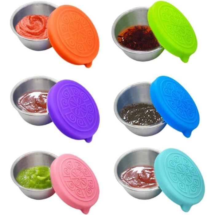 Lot de 6 boîtes à condiments avec couvercles 45,4 g Petit récipient à ...