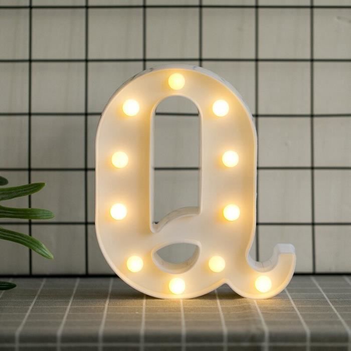 Lampe Led lumineuse avec lettres de l'alphabet anglais, 26 lettres,  créative, veilleuse à piles, décoration roman L 21CM -TO2624 - Cdiscount  Maison
