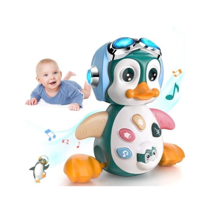 Jouet Musical Enfant 1 an, Jouets Rampants avec Musique et lumières,Jouet pour Bébé Pingouin 6-12 Mois, Jouet éducatif Jouet d