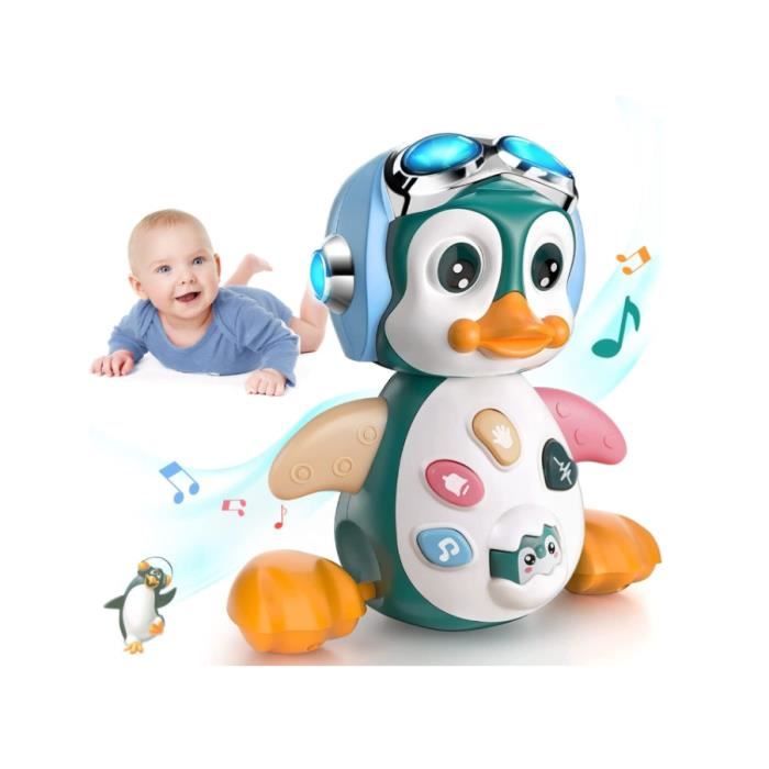 Jouet Musical Enfant 1 an, Jouets Rampants avec Musique et lumières,Jouet pour Bébé Pingouin 6-12 Mois, Jouet éducatif Jouet d