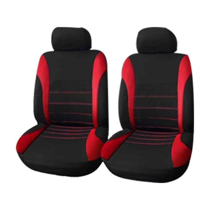 Housse de siège de voiture adaptée à la plupart des voitures respirant Auto siège coussin protecteur P 2 seats red black