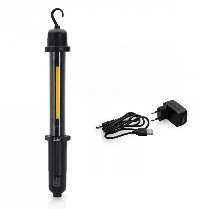 Lampe Led Baladeuse 3W sans fil Batterie lithium Chargeur + Port USB Autonomie 4h ASLO