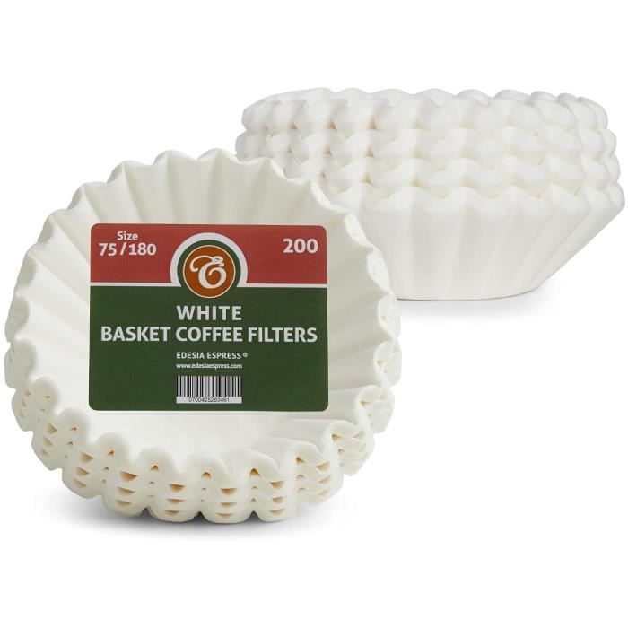 EDESIA ESPRESS – 200 Kegelförmige Kaffeefilter Aus Papier – Perfekt Für Manuelle Kaffeemaschinen, Pour-Over & Sanftes Brühen – Größe 2, Ungebleicht, Weiß