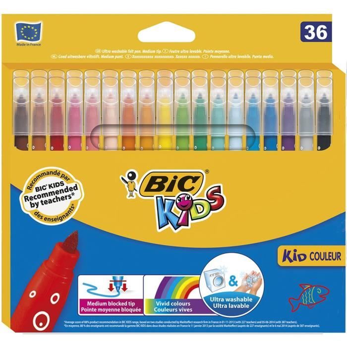 Feutre Coloriage 36 Bic Kids Dessin Art Creatif Jeu Dessiner Ecrire Trousse