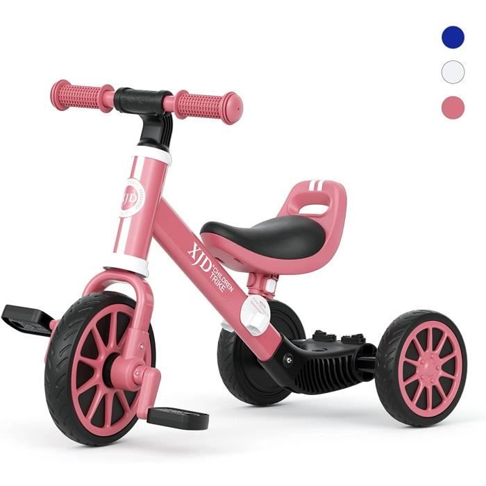 3 en 1 Vélo Draisienne Tricycle pour Enfants de 1-3 Ans