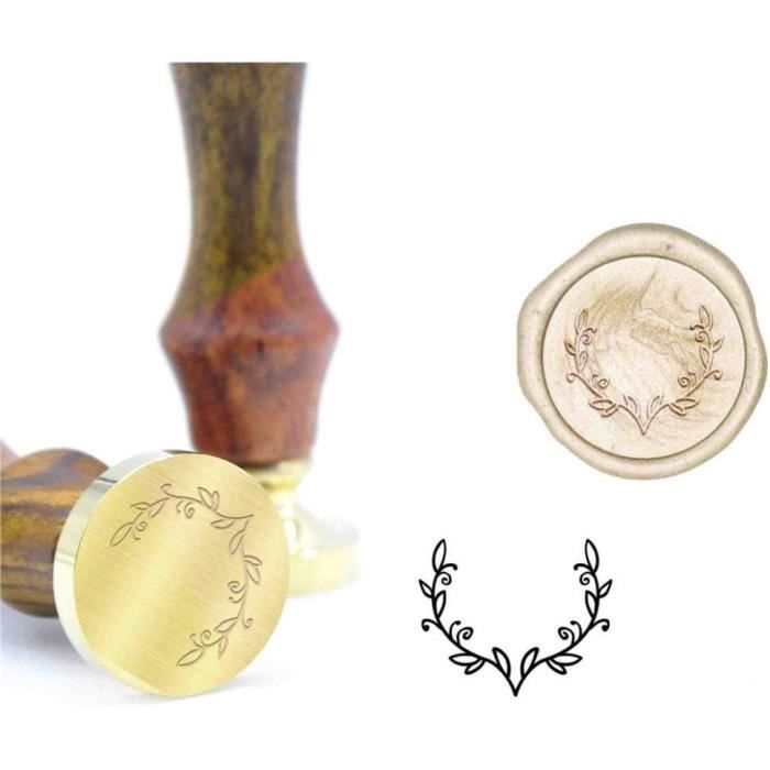 Sceau De Cire Personnalisable - Tampon Rond 25mm Avec Manche Bois | Pour Invitations, Mariage, Décoration