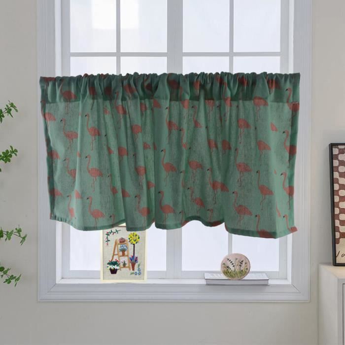 Rideau court - A5-W - Arbre de Noël à grille imprimée - Coton et lin ...