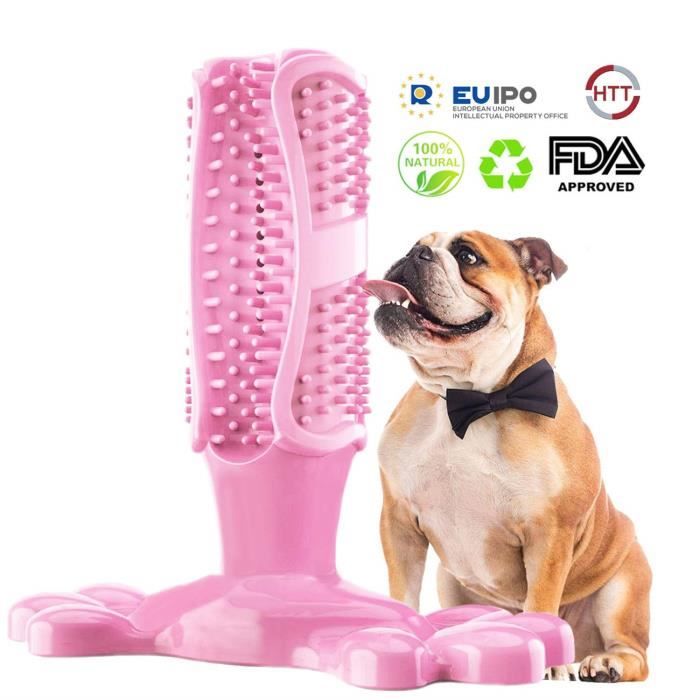 Comparer les prix de Brosse À Dents Pour Chien, Masseur De Nettoyage De Dents De Chien À 360,Caoutchouc Naturel Non Toxique ,Fda (Rose)