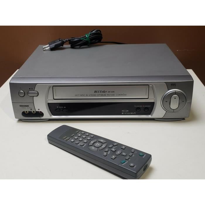 MAGNETOSCOPE BLUESKY XR 60N 6 TETES HIFI STEREO LECTEUR ENREGISTREUR K7 CASSETTE VIDEO VHS VCR + TEL