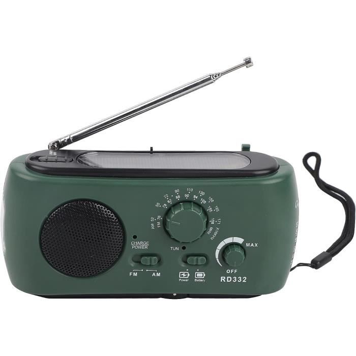 KAYINOW Radio Solaire Dynamo - Bluetooth, Étanche IPX5, 5000mAh, Lampe Torche, SOS
