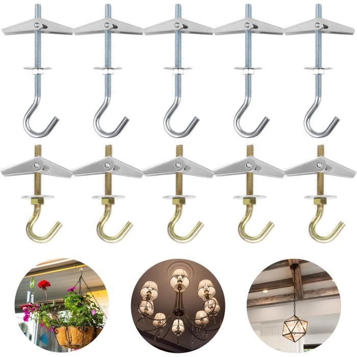 4 Crochets Plafond Inox M6 – Pontets Avec Mousquetons Pour Suspendre Objets Lourds - 10